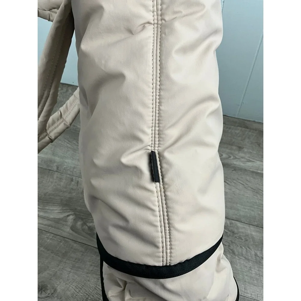 CALPAK Luka Duffel Bag Oatmeal Beige Quilted Puffer Travel Gym Bag HUB Logo